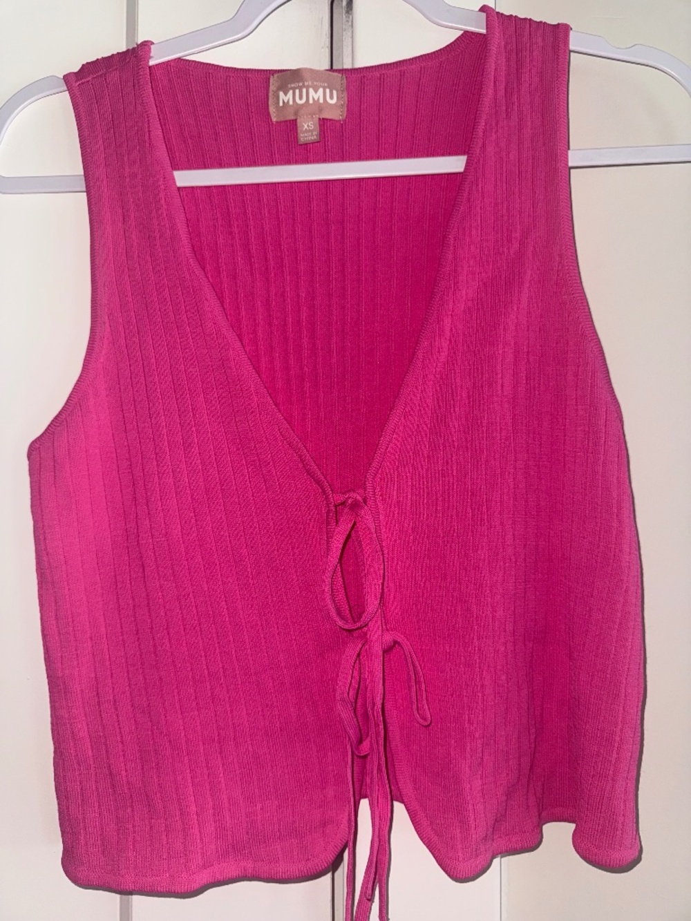 Show Me Your Mumu Pink Tie Front Top Sz xs